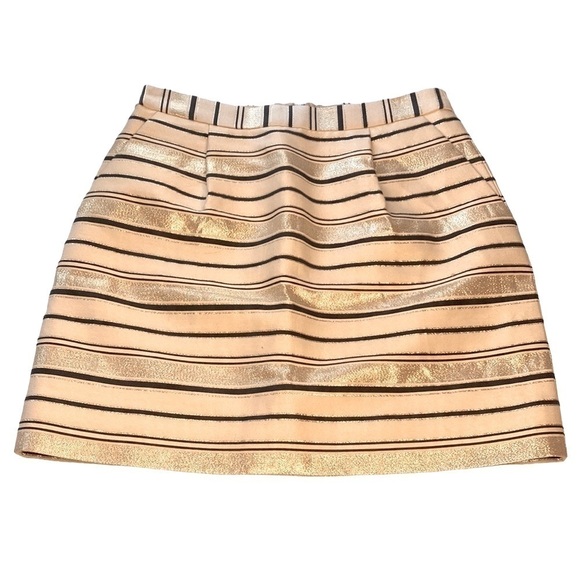 J. CREW METALLIC STRIPED SKIRT WITH POCKETS SIZE 00 - Picture 2 of 7